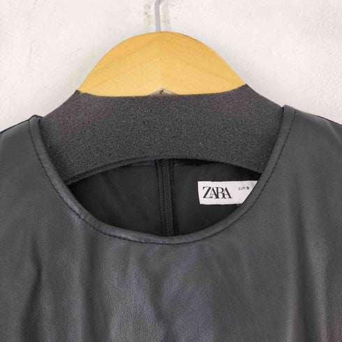 ザラ ZARA フェイクレザーノースリーブワンピース レディース import:S